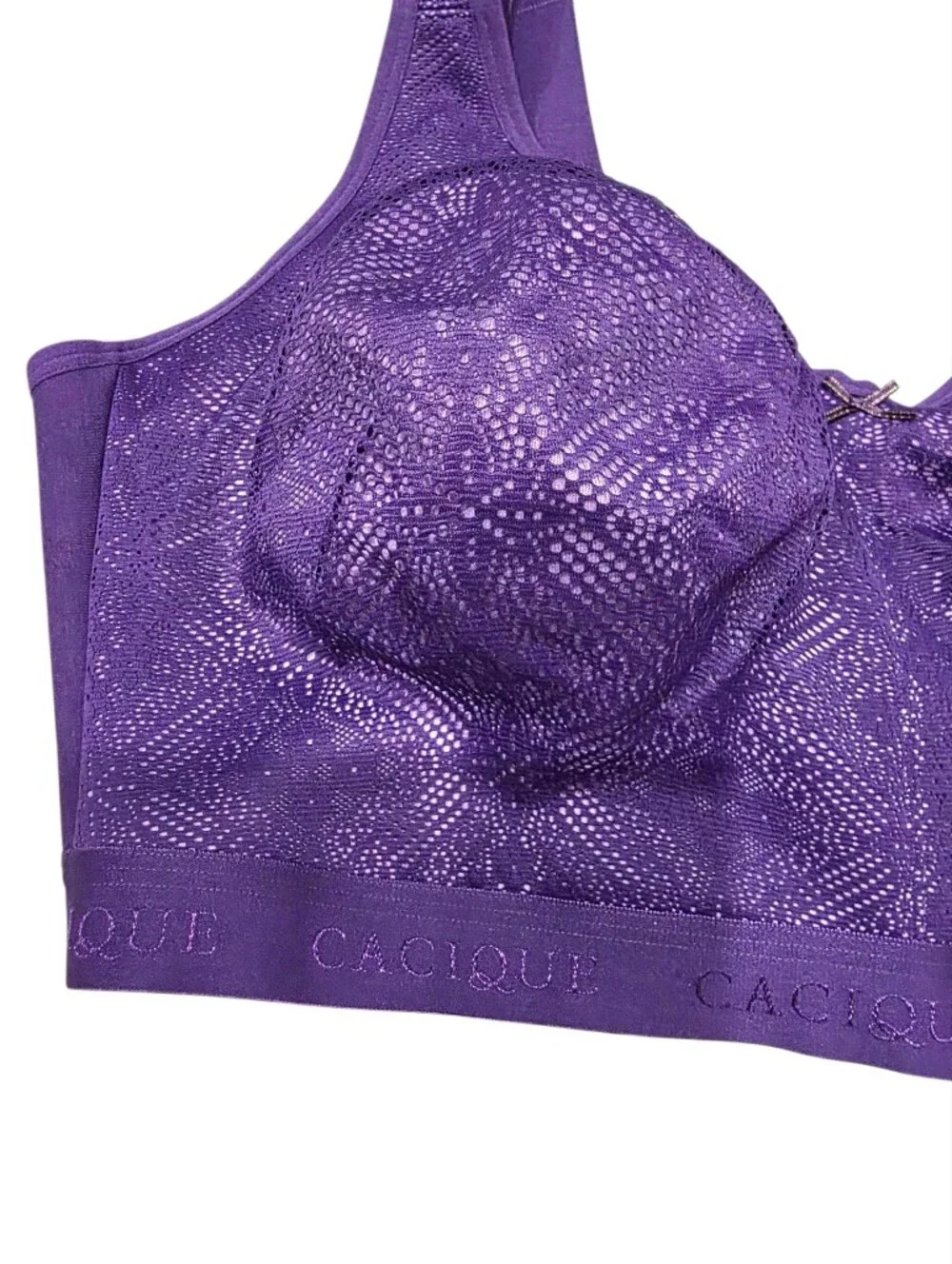 Cacique Lane Bryant 42H Purple Lace Unlined Full Coverage Underwire Bra